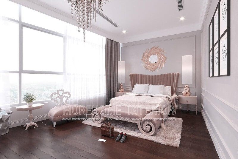 Mẫu giường ngủ bọc nỉ cách điệu mang lại sự đẳng cấp cho các căn hộ chung cư cao cấp, thể hiện được gu thẩm mĩ cao của chủ nhân ngôi nhà